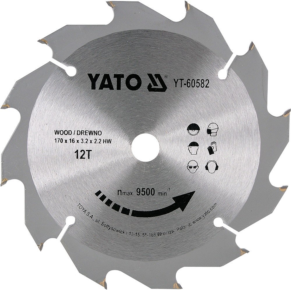 Compass YATO Kotouč na dřevo 170 x 16 mm 12z YT-60582
