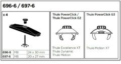 Thule 696-6 - T-adaptery pro originální střešní nosiče BMW